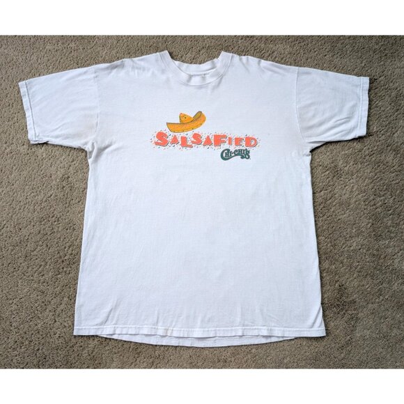 Vintage Chi-Chis Restaurant Shirt Mens XXL White *STAINS 90s Salsafied Mexican - Picture 1 of 8